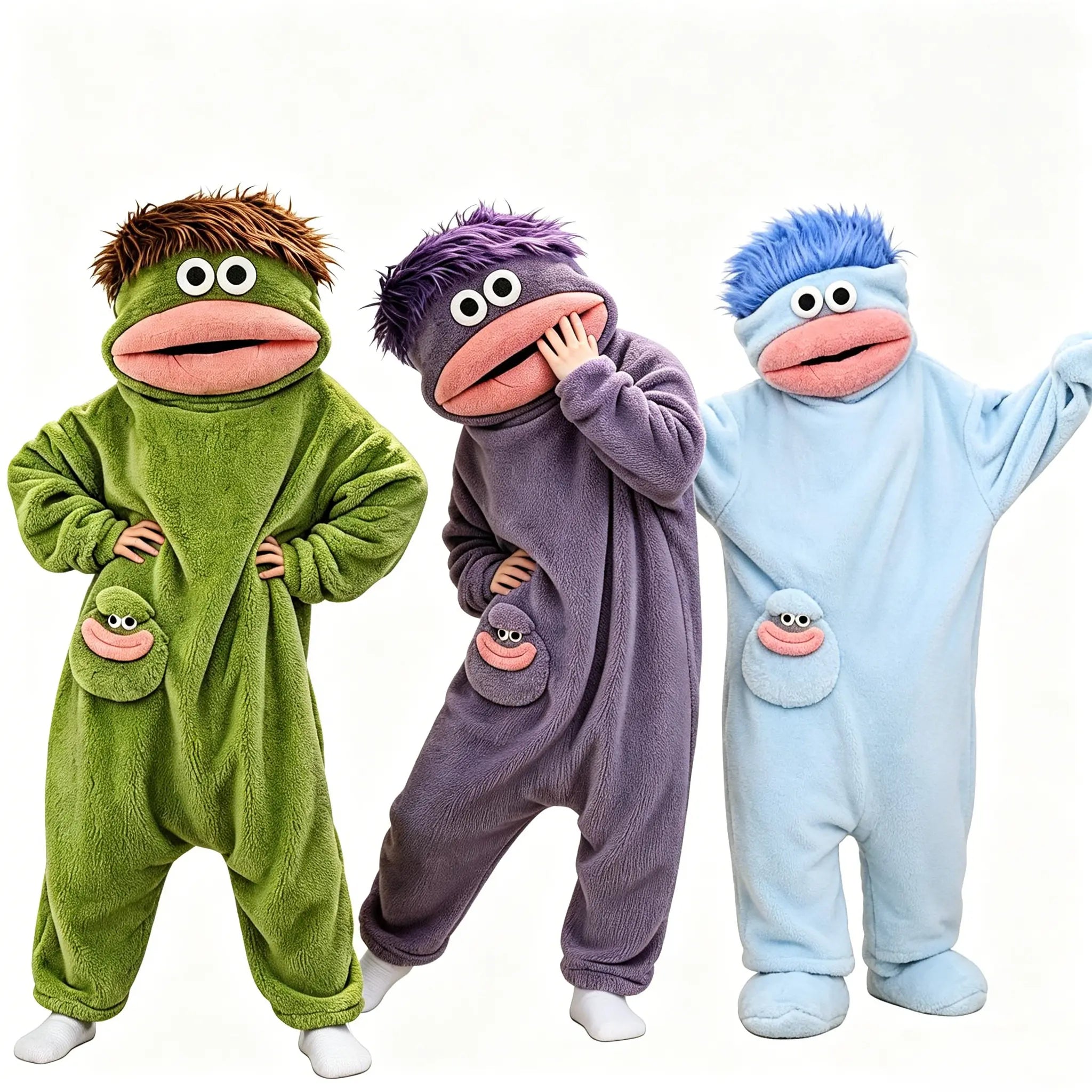 Funny Monster Wearable Blanket Hoodie, Oversized Cozy Fleece Hooded Blanket for Adults Unisex