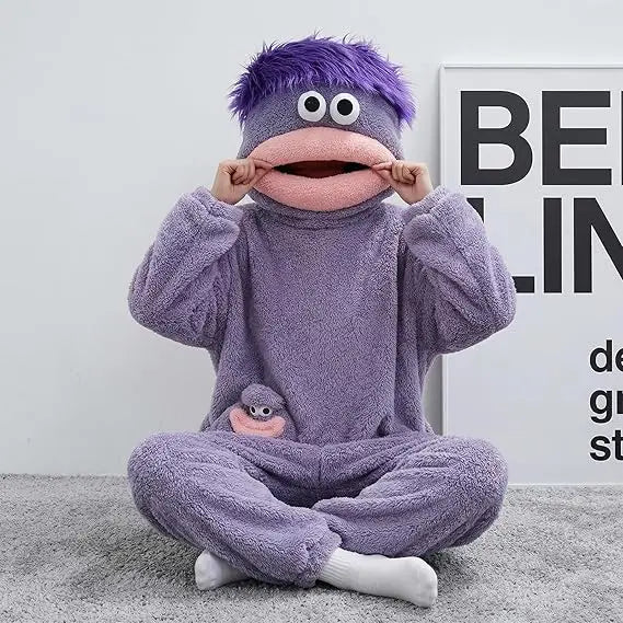 Funny Monster Wearable Blanket Hoodie, Oversized Cozy Fleece Hooded Blanket for Adults Unisex