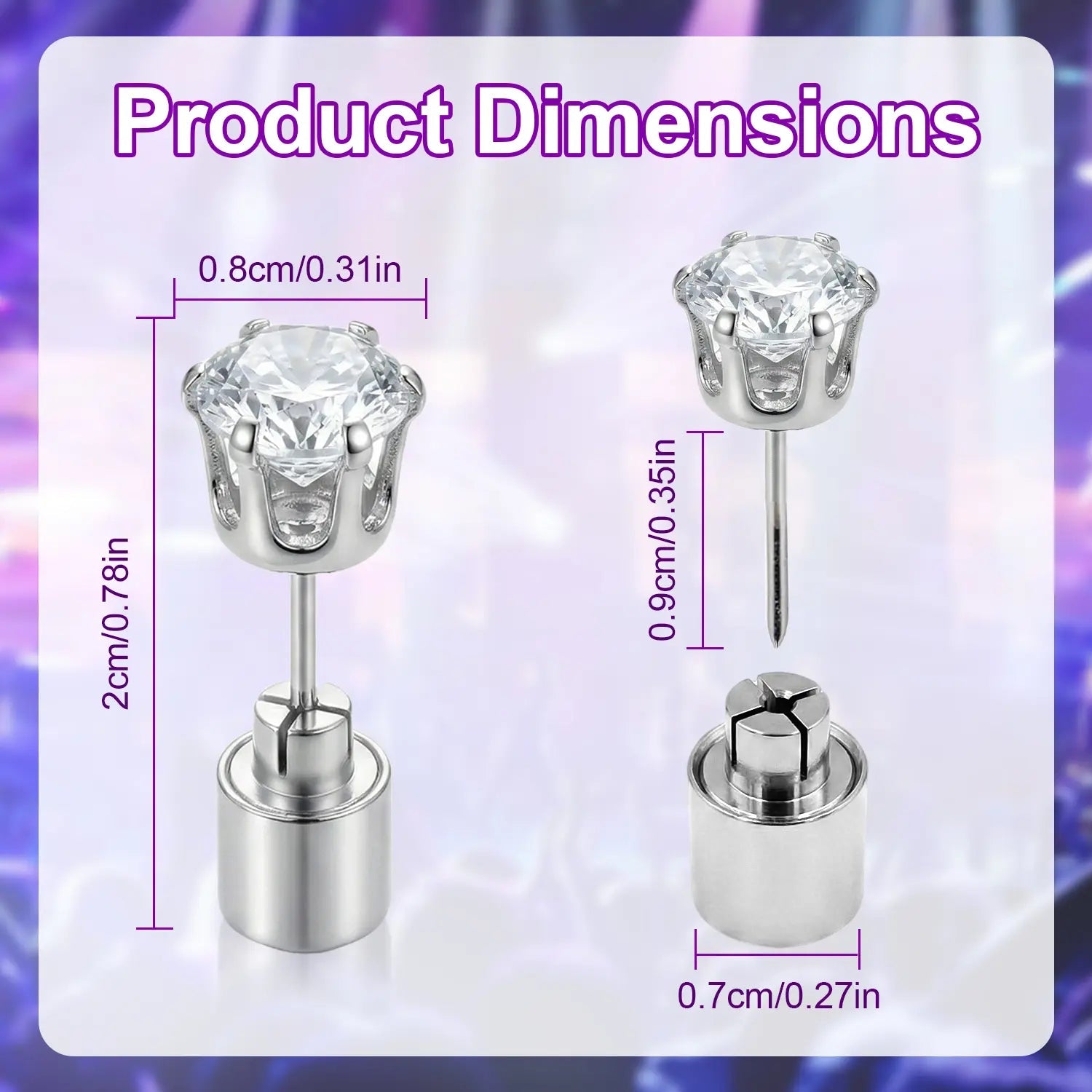 Glowing LED Diamond Crown Earrings, Luminous Stud Ear Jewelry for Club, Party, Wedding, Festival for Women & Men