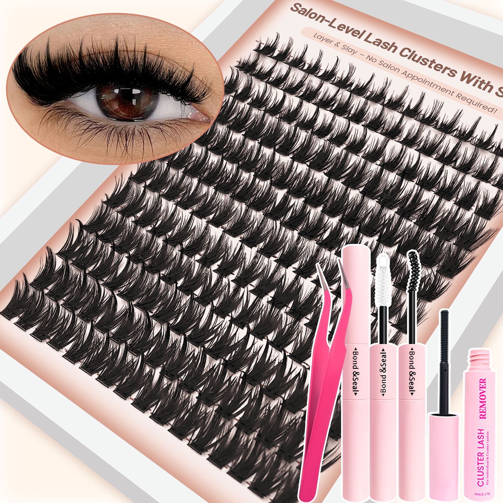 Am12 Comic Eyelashes With Pointed Fluffy Anime Eyelash Clusters Reusable False Eyelashes