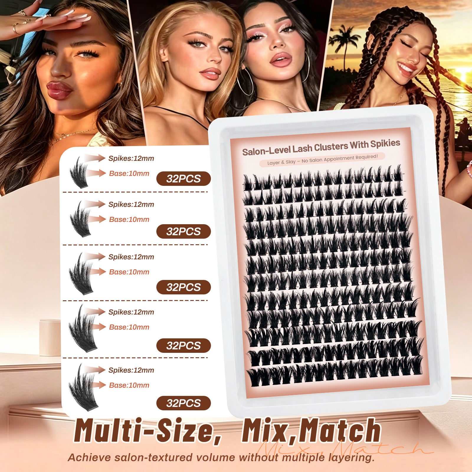 Am12 Comic Eyelashes With Pointed Fluffy Anime Eyelash Clusters Reusable False Eyelashes