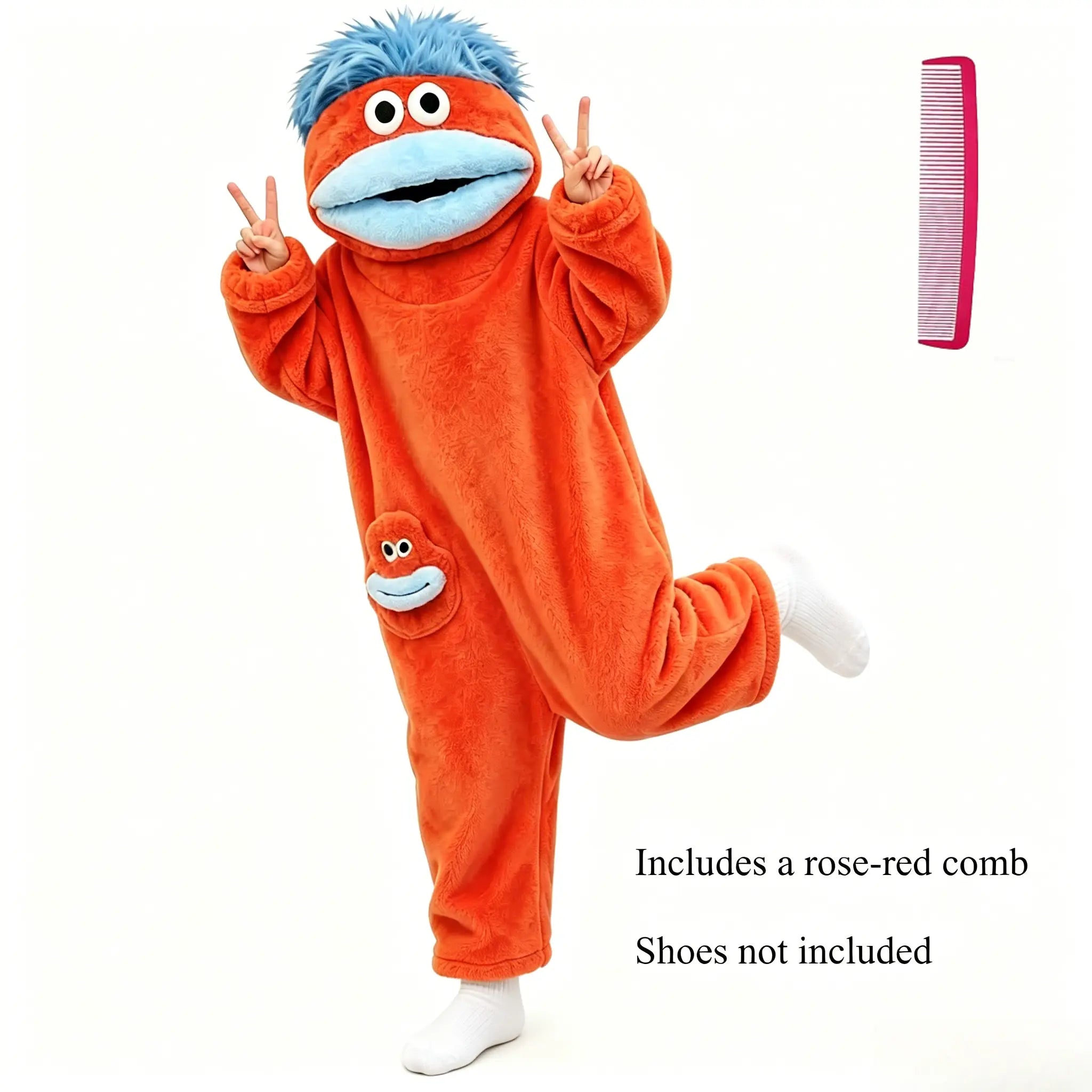 Funny Monster Wearable Blanket Hoodie, Oversized Cozy Fleece Hooded Blanket for Adults Unisex