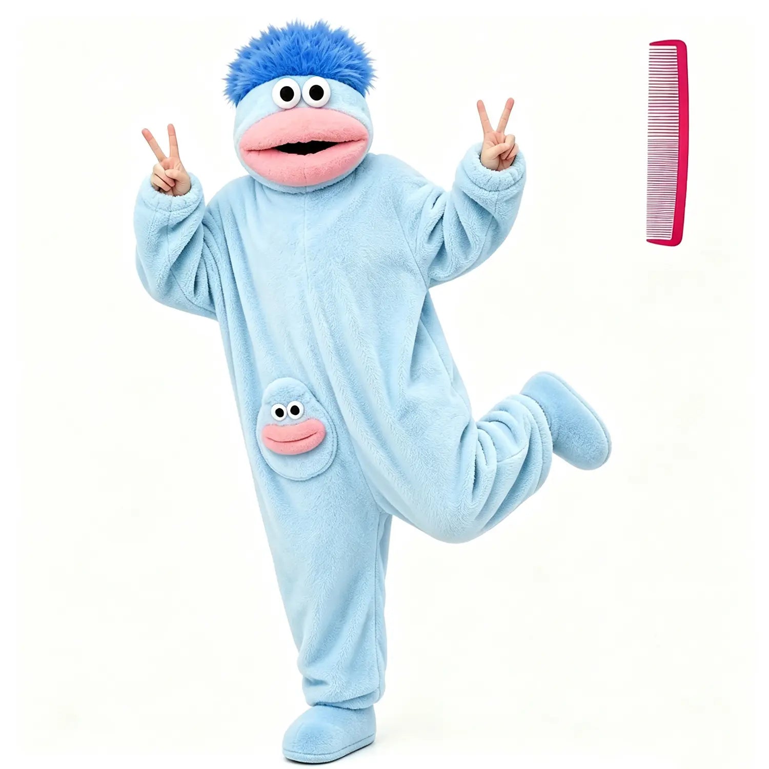 Funny Monster Wearable Blanket Hoodie, Oversized Cozy Fleece Hooded Blanket for Adults Unisex
