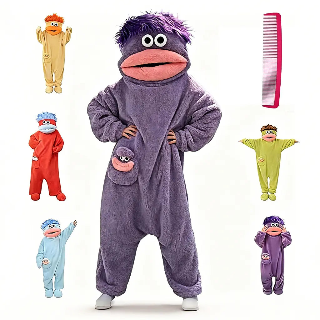 Funny Monster Wearable Blanket Hoodie, Oversized Cozy Fleece Hooded Blanket for Adults Unisex