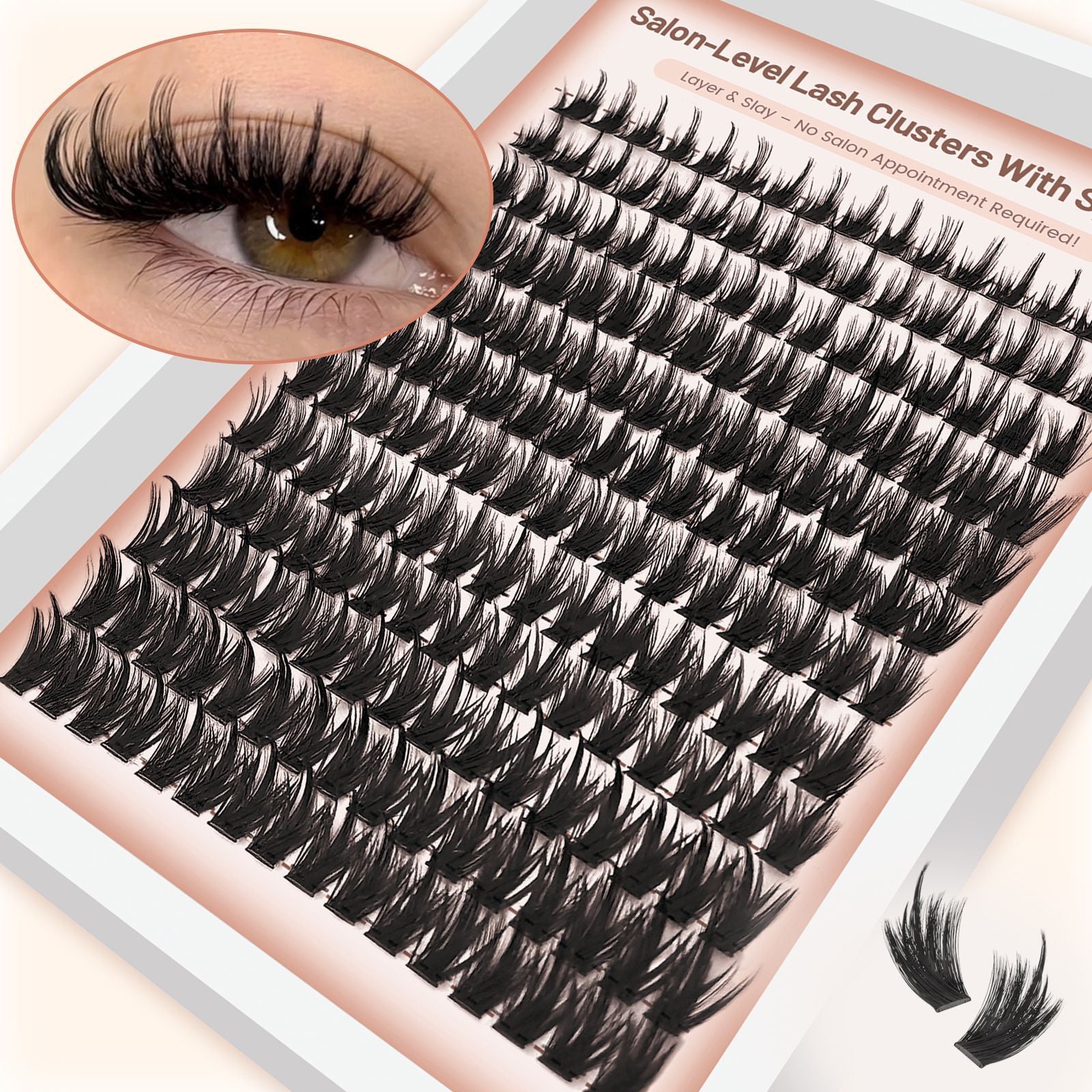 Am12 Comic Eyelashes With Pointed Fluffy Anime Eyelash Clusters Reusable False Eyelashes