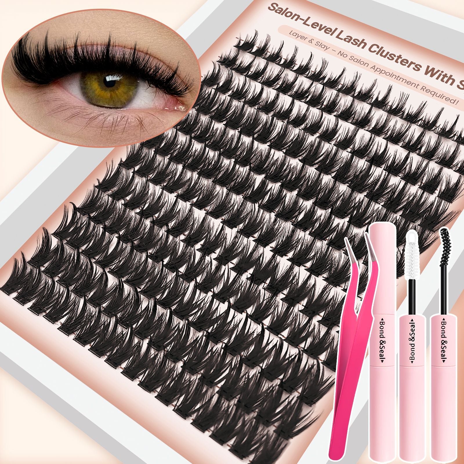 Am12 Comic Eyelashes With Pointed Fluffy Anime Eyelash Clusters Reusable False Eyelashes