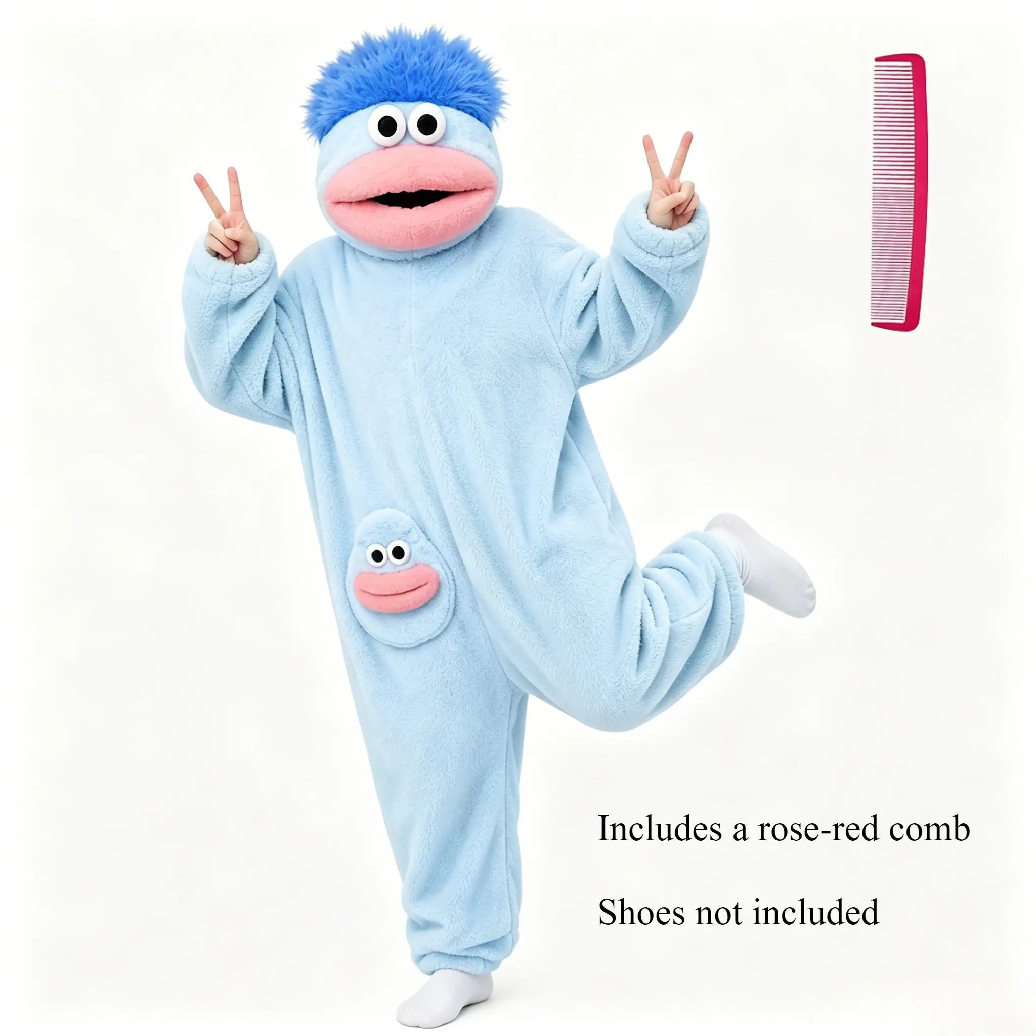 Funny Monster Wearable Blanket Hoodie, Oversized Cozy Fleece Hooded Blanket for Adults Unisex